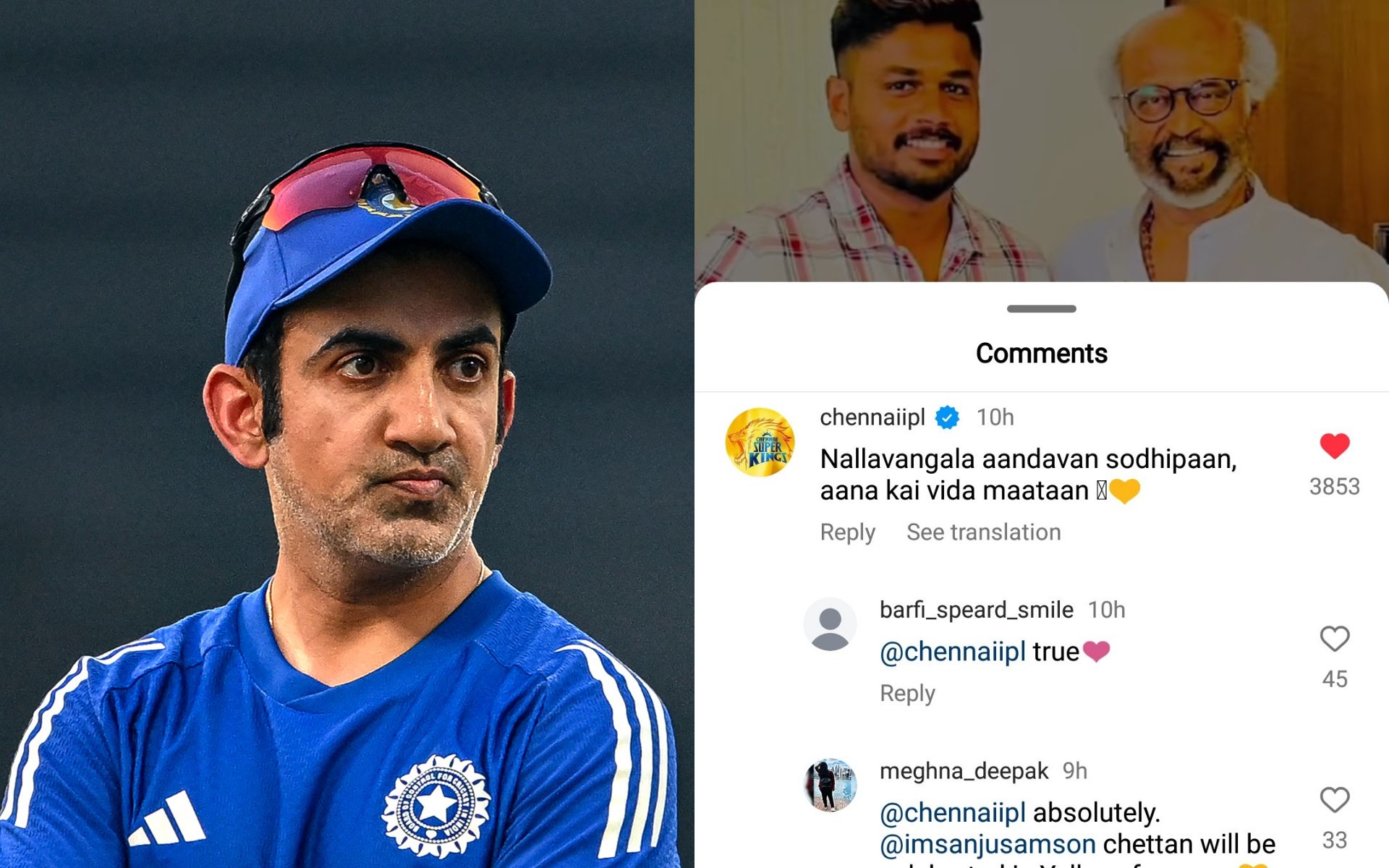 "God will defeat good people but...,": Did CSK fire a shot at Gambhir on IG for Samson treatment?